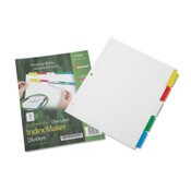 AbilityOne® 7530014344198 SKILCRAFT Avery Index Maker Dividers, 5-Tab, 11 x 8.5, White, 1 Set Item: NSN4344198