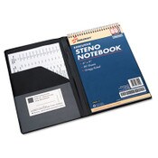 AbilityOne® 7510014547388, SKILCRAFT Vinyl Steno Pad Holder, Vinyl/Foam, 6" x 9", 80 Page, Black Item: NSN4547388