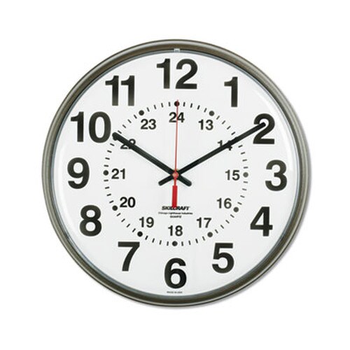 AbilityOne® 6645014919814 SKILCRAFT Atomic Slimline Wall Clock, 12.75" Overall Diameter, Black Case, 1 AA (sold separately) Item: NSN4919814