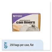 AbilityOne® 8105015171353, SKILCRAFT Low-Density Trash Can Liners, 33 gal, 0.8 mil, 33" x 39", Clear, Flat Pack, 250/Box Item: NSN5171353