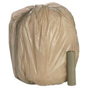 AbilityOne® 8105015171364, SKILCRAFT Trash Can Liner - Linear Low-Density, 60 gal, 1 mil, 38" x 58", Gray, Perforated Roll, 100/Box Item: NSN5171364