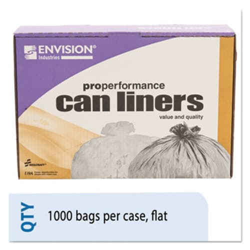 AbilityOne® 8105015171365, SKILCRAFT Trash Can Liner - High-Density, 16 gal, 8 mic, 24" x 33", Natural, 1,000/Carton Item: NSN5171365