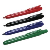 AbilityOne® 7520015195769, SKILCRAFT Retractable Chisel Tip Dry Erase Marker, Broad Chisel Tip, Assorted Colors, 4/Set Item: NSN5195769