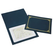 AbilityOne® 7520015195771, SKILCRAFT Gold Foil Document Cover, 12.5 x 9.75, Blue, 5/Pack Item: NSN5195771