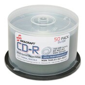 AbilityOne® 7045015214221, SKILCRAFT Recordable Compact Disc, CD-R, 700 MB/80 min, 52x, Spindle, Silver, 50/Pack Item: NSN5214221