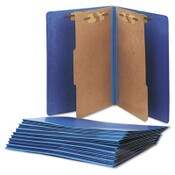AbilityOne® 7530015567914, SKILCRAFT Pressboard Top Tab Classification Folder, 2 Dividers, 6 Fasteners, Letter Size, Dark Blue, 10/Box Item: NSN5567914