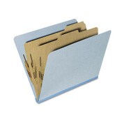 AbilityOne® 7530015567915, SKILCRAFT Pressboard Top Tab Classification Folder, 2 Dividers, 6 Fasteners, Letter Size, Light Blue, 10/Box Item: NSN5567915