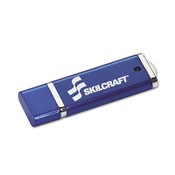 AbilityOne® 7045015584993, SKILCRAFT USB Flash Drive with 256-Bit AES Encryption, 8 GB, Blue Item: NSN5584993