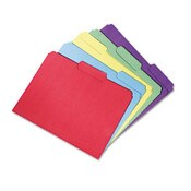 AbilityOne® 7530015664143 SKILCRAFT Recycled File Folders, 1/3-Cut 2-Ply Tabs: Assorted, Letter, 0.75" Expansion, Assorted Colors, 100/BX Item: NSN5664143