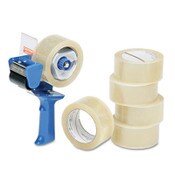 AbilityOne® 7510015796872 SKILCRAFT Commercial Package Sealing Tape with Pistol Grip Dispenser, 3" Core, 2" x 55 yds, Clear, 6/Pack Item: NSN5796872