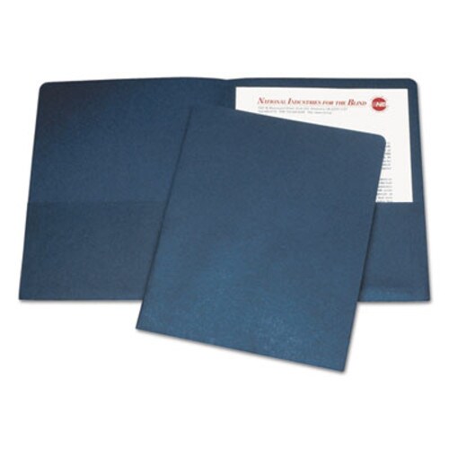 AbilityOne® 7510005842489, SKILCRAFT Double Pocket Portfolio, 0.38" Capacity, 11 x 8.5, Dark Blue, 25/Box Item: NSN5842489