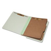 AbilityOne® 7530015907103 SKILCRAFT End Tab Classification Folders, 2" Expansion, 2 Dividers, 6 Fasteners, Letter Size, Light Green,10/BX Item: NSN5907103