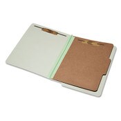 AbilityOne® 7530015907106 SKILCRAFT End Tab Classification Folders, 2" Expansion, 1 Divider, 4 Fasteners, Letter Size, Light Green, 10/BX Item: NSN5907106
