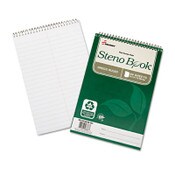 AbilityOne® 7530016002029, SKILCRAFT Recycled Steno Pad, Gregg Rule, Green Cover, 60 White 6 x 9 Sheets, 6/Pack Item: NSN6002029