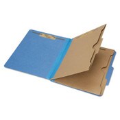 AbilityOne® 7530016006971, SKILCRAFT Pocket Classification Folder, 2" Expansion, 2 Dividers, 6 Fasteners, Letter Size, Dark Blue, 10/Box Item: NSN6006971