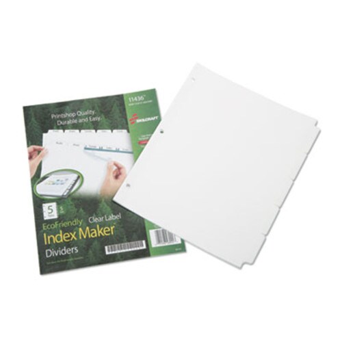 AbilityOne® 7530016006981, SKILCRAFT Avery Index Maker Dividers, 5-Tab, 11 x 8.5, White, 5 Sets Item: NSN6006981