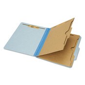 AbilityOne® 7530016006984, SKILCRAFT Pocket Classification Folder, 2" Expansion, 2 Dividers, 6 Fasteners, Letter Size, Light Blue, 10/Box Item: NSN6006984