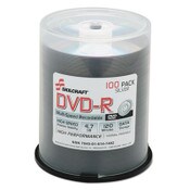AbilityOne® 7045016147492, SKILCRAFT DVD-R Recordable Disc, 4.7 GB, 16x, Spindle, Silver, 100/Pack Item: NSN6147492