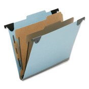 AbilityOne® 7530016216198, SKILCRAFT Hanging Classification Folders, Letter Size, 2 Dividers, 2/5-Cut Exterior Tabs, Light Blue, 10/Box Item: NSN6216198