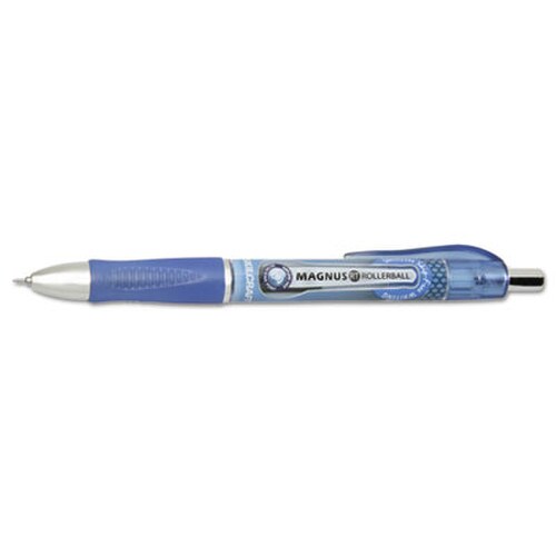 AbilityOne® 7520016539299, SKILCRAFT Needle Point Roller Ball Pen, Retractable, Fine 0.7 mm, Blue Ink, Blue/White/Black Barrel, Dozen Item: NSN6539299