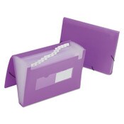 AbilityOne® 7530016597147 SKILCRAFT 1.25" Expansion File, 12 Sections, Elastic Cord Closure, Straight Tab, Letter Size, Purple, 12/Carton Item: NSN6597147