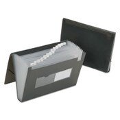 AbilityOne® 7530016597149, SKILCRAFT 1.25" Expansion File, 12 Sections, Elastic Cord Closure, Straight Tab, Letter Size, Smoke, 12/Carton Item: NSN6597149