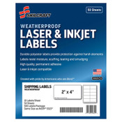 AbilityOne® 7530016736220 SKILCRAFT Weatherproof Mailing Labels, Laser Printers, 2 x 4, White, 10/Sheet, 50 Sheets/Pack Item: NSN6736220