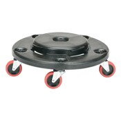 AbilityOne® 7240016811787, SKILCRAFT Trash Can Dolly, 350 lb Capacity, 17.75" Diameter x 6"h, Black/Red Item: NSN6811787