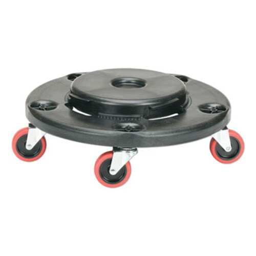 AbilityOne® 7240016811787, SKILCRAFT Trash Can Dolly, 350 lb Capacity, 17.75" Diameter x 6"h, Black/Red Item: NSN6811787