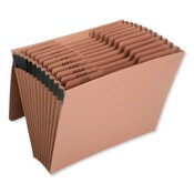 AbilityOne® 7530016819290, SKILCRAFT Expanding File with Flap, Jan-Dec, 9" Expansion, 12 Sections, 1/3-Cut Tabs, Letter Size, Brown Item: NSN6819894