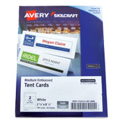 AbilityOne® 7530016878806 SKILCRAFT/AVERY Tent Cards, White, 2.5 x 8.5, 2 Cards/Sheet, 100 Cards/Box Item: NSN6878806
