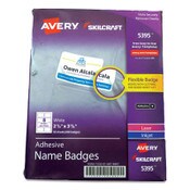 AbilityOne® 7530016878807 SKILCRAFT/AVERY Adhesive Name Badges, 2.33 x 3.38, White, 400/Pack Item: NSN6878807