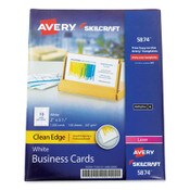 AbilityOne® 7530016880800 SKILCRAFT/AVERY Clean Edge Business Cards, Laser, 3.5 x 2, White, 10/Sheet, 100 Sheets/Box Item: NSN6880800
