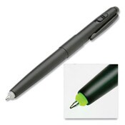 AbilityOne® 7520016910488, SKILCRAFT Luminator Ballpoint Pen/Flashlight, Green LED, Retractable, Medium 1 mm, Black Ink, Black Barrel Item: NSN6910488