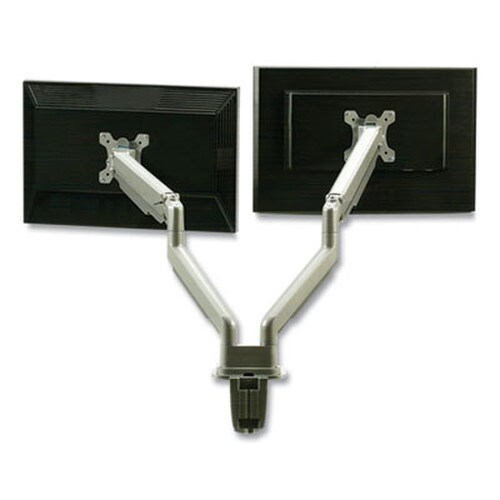 AbilityOne® 7110016915485 SKILCRAFT Gas-Spring Ergonomic Dual Monitor Arm, 32" Monitors, 360 Rotation, 90 Tilt, 180 Pan, Supports 19.8 lb Item: NSN6915485