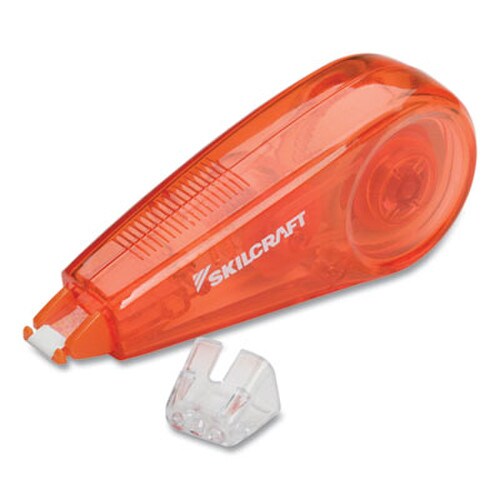 AbilityOne® 7510016919217, SKILCRAFT Correction Tape Mini-Dispenser, Non-Refillable, Orange Applicator, 0.2" x 236" Item: NSN6919217