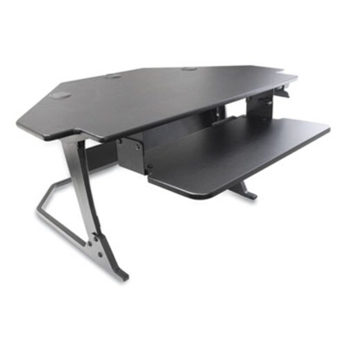 AbilityOne® 7110016925299, SKILCRAFT Desktop Sit-Stand Workstation, Corner Unit, 42" x 36" x 20", Black Item: NSN6925299