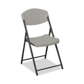AbilityOne® 7105016976033, SKILCRAFT Folding Chair, Supports Up to 350 lb, 17" Seat Height, Charcoal Seat, Charcoal Back, Black Base Item: NSN6976033