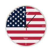 AbilityOne® 6645016986559 SKILCRAFT American Flag Quartz Wall Clock, 12.75" Overall Diameter, White Case, 1 AA (sold separately) Item: NSN6986559