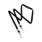 AbilityOne® 8455016988429, SKILCRAFT Face Mask Lanyard, Metal J-Hook Fastener, 36" Long, Black, Dozen Item: NSN6988429