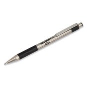 AbilityOne® 7520017024609, SKILCRAFT Zebra Stainless-Steel Gel Pen, Retractable, Medium 0.7 mm, Black Ink, Silver/Black Barrel, 2/Pack Item: NSN7024609