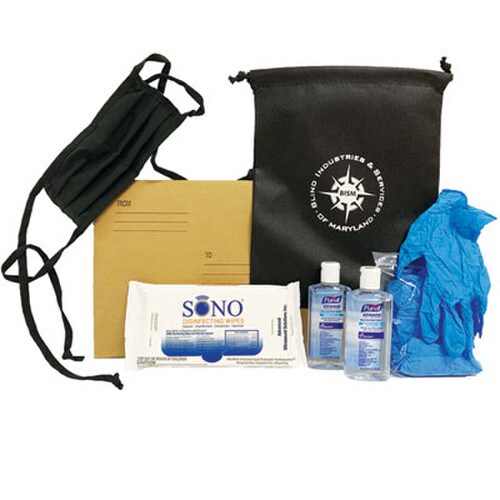 AbilityOne® 8530017028831, SKILCRAFT Employee Workstation Sanitizing Kit, 1 Person, 15 Pieces, Kraft Envelope Item: NSN7028831