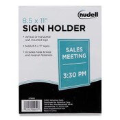 NuDell™ Clear Plastic All-Purpose Mountable Sign Holder, Magnetic/Hook-Loop, Horizontal/Vertical Orientation, 8.5 x 11 Insert Item: NUD37085Z