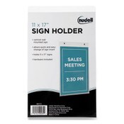 NuDell™ Clear Plastic Vertical-Orientation Wall Sign Holder with Mounting Screws, Quick-Change Insert System, 11 x 17 Insert Item: NUD38017Z