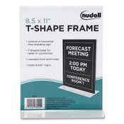 NuDell™ Clear Plastic T-Shaped Countertop Sign Holder, Two-Sided, Bottom-Load, Horizontal/Vertical Orientation, 8.5 x 11 Insert Item: NUD38020Z