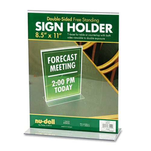 NuDell™ Acrylic Sign Holder, 8.5 x 11, Clear Item: NUD38020