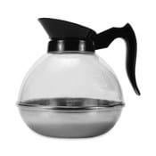 Coffee Pro Unbreakable Regular Coffee Decanter, 12-Cup, Stainless Steel/Polycarbonate, Black Handle Item: OGFCPU12