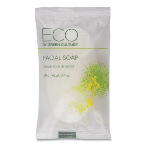 Eco By Green Culture Facial Soap Bar, Clean Scent, 0.71 oz, 500/Carton Item: OGFSPEGCFL