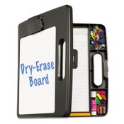 Officemate Portable Dry Erase Clipboard Case, 0.5" Clip Capacity, Holds 8.5 x 11 Sheets, Charcoal Item: OIC83382