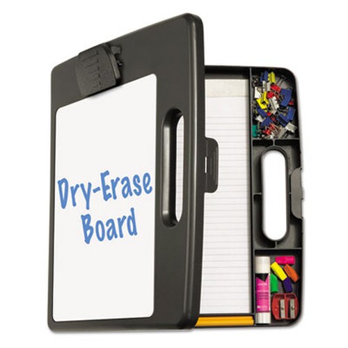 Officemate Portable Dry Erase Clipboard Case, 0.5" Clip Capacity, Holds 8.5 x 11 Sheets, Charcoal Item: OIC83382